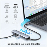 USB C Hub 6 in 1 USB C Adapter to HDMI 4K, USB 3.0 Ports, SD/TF Card Reader USB C Docking Station Dock for MacBook Air/Pro Chromebook Surface HP
