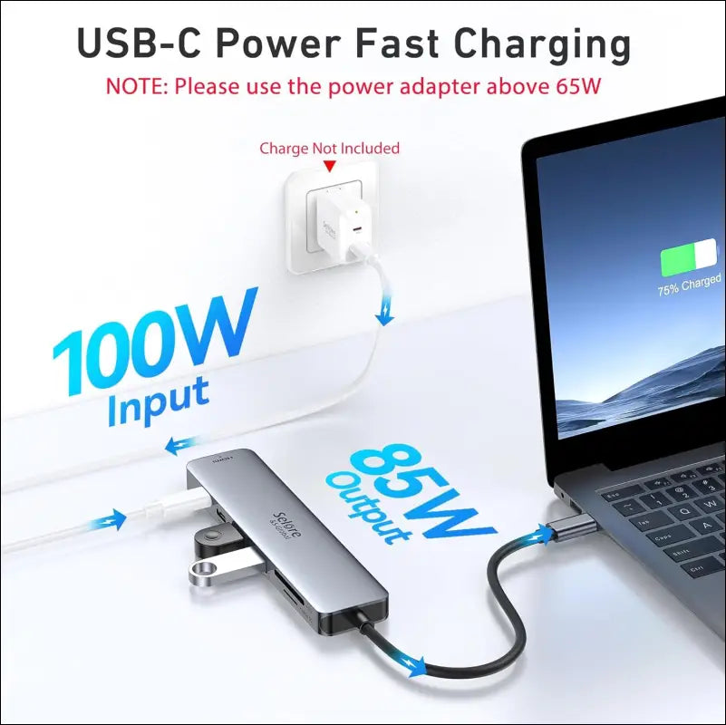 USB C Hub 6 in 1 USB C Adapter to HDMI 4K, USB 3.0 Ports, SD/TF Card Reader USB C Docking Station Dock for MacBook Air/Pro Chromebook Surface HP