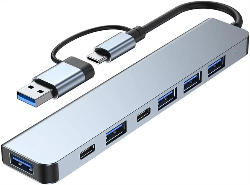 USB C Hub, 7 in 1 USB Splitter Multiport Adapter Type C Dock with (1*USB 3.0, 4*USB 2.0, 1*USB-C Charging, 1*USB-C Data Port) Multiple USB-Hub Compatible for MacBook,Laptop,Computer,iMac,iPad