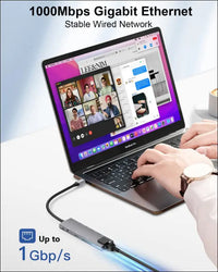 USB C Hub 9 in 1 Multiport Adapter w/Gigabit Ethernet, 100W PD, 4K@60Hz, 2 USB 3.0, USB C 3.0 Data, SD/TF Card Reader, 3.5mm Jack, Dongle Docking Station for MacBook Pro iPad Pro Steam Deck Laptops
