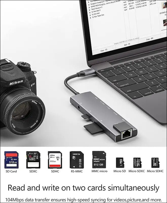 USB C Hub 9 in 1 Multiport Adapter w/Gigabit Ethernet, 100W PD, 4K@60Hz, 2 USB 3.0, USB C 3.0 Data, SD/TF Card Reader, 3.5mm Jack, Dongle Docking Station for MacBook Pro iPad Pro Steam Deck Laptops
