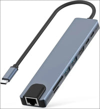 USB C Hub Docking Station, 8 in 1 Type C Hub USB C Dongle with HDMI 4K@60Hz, RJ45 Ethernet,100W Power Delivery, SD/TF Card Reader, 2 USB Ports, USB C to HDMI Hub for MacBook Pro Air and More