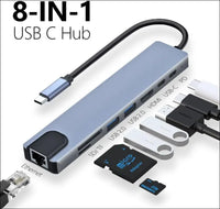 USB C Hub Docking Station, 8 in 1 Type C Hub USB C Dongle with HDMI 4K@60Hz, RJ45 Ethernet,100W Power Delivery, SD/TF Card Reader, 2 USB Ports, USB C to HDMI Hub for MacBook Pro Air and More