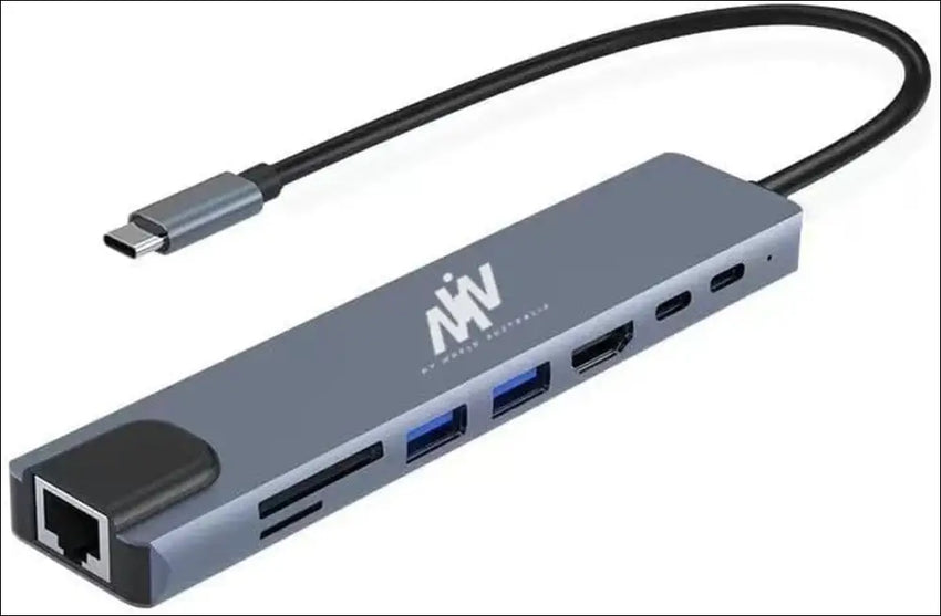USB C Hub Docking Station, 8 in 1 Type C Hub USB C Dongle with HDMI 4K@60Hz, RJ45 Ethernet,100W Power Delivery, SD/TF Card Reader, 2 USB Ports, USB Type C Hub for MacBook Pro Air and More