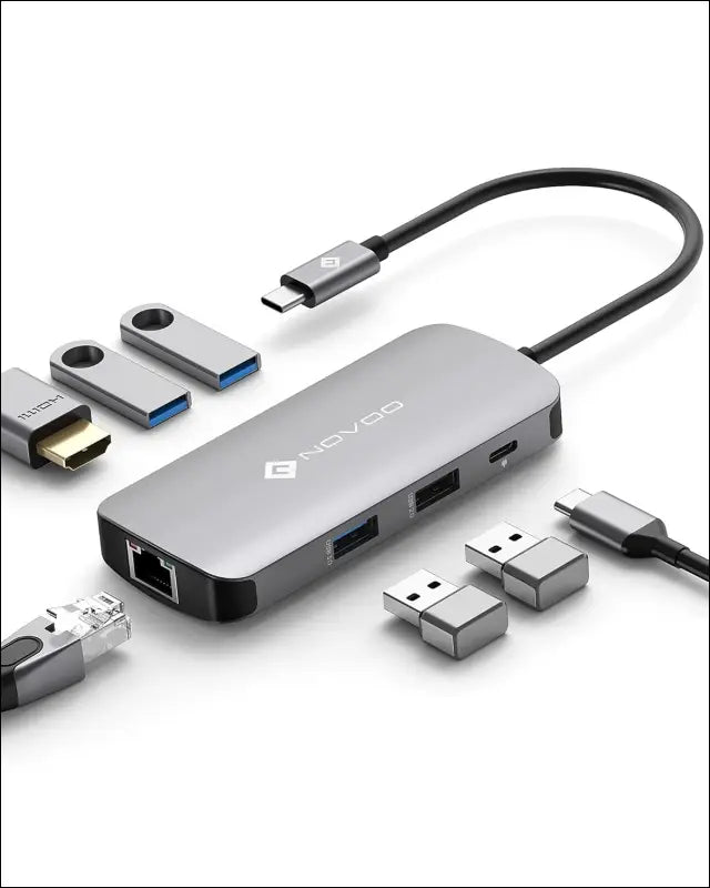USB C Hub Ethernet 4K@60 USB C HDMI Adapter Multiport Type C Adapter 4 USB 3.0 & USB2.0 Dongle 100W PD Dock Docking Station for MacBook Pro Air Apple iPad Pro Steam Deck Dell HP Lenovo 7-in-1