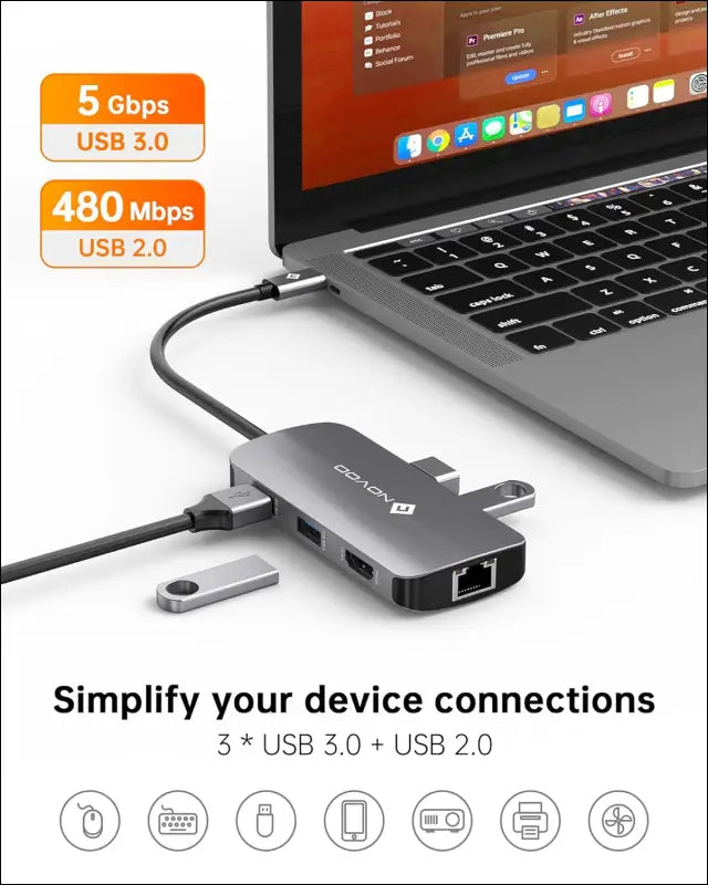 USB C Hub Ethernet 4K@60 USB C HDMI Adapter Multiport Type C Adapter 4 USB 3.0 & USB2.0 Dongle 100W PD Dock Docking Station for MacBook Pro Air Apple iPad Pro Steam Deck Dell HP Lenovo 7-in-1