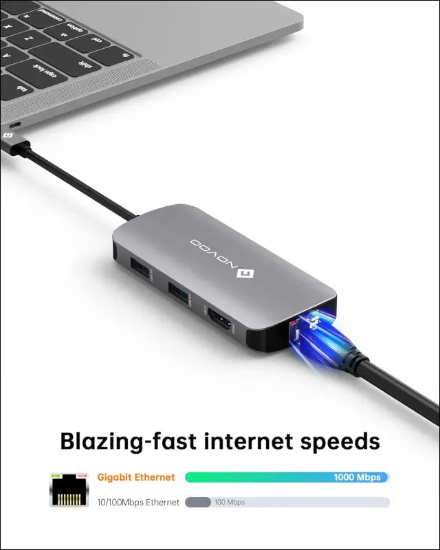 USB C Hub Ethernet 4K@60 USB C HDMI Adapter Multiport Type C Adapter 4 USB 3.0 & USB2.0 Dongle 100W PD Dock Docking Station for MacBook Pro Air Apple iPad Pro Steam Deck Dell HP Lenovo 7-in-1