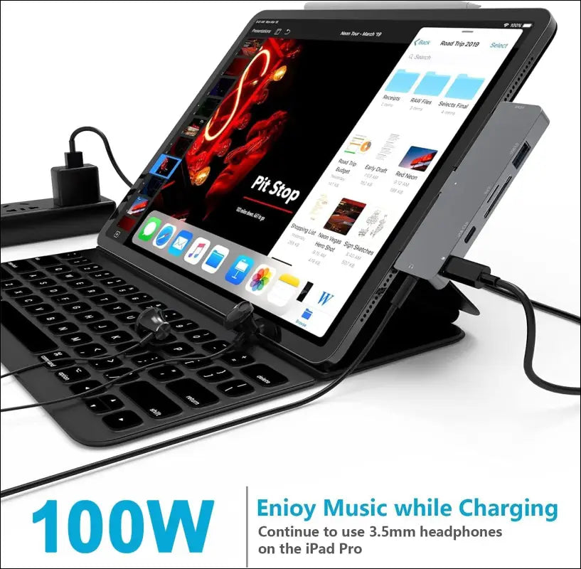 USB C Hub for iPad Pro M4 M2 M1 13 11 12.9,iPad Air, 7-in-1 USB C to 4K HDMI Adapter, 3.5mm Headphone Jack,USB C Docking Station PD Charging,USB 3.0,SD/Micro Card Reader, iPad Mini 6 Accessories