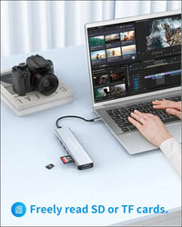 USB C Hub Laptop Docking Station, Multiport Adapter 7 in 1 Type C Hub HDMI,USB 3.0,USB 2.0 * 2,SD/TF,100W PD Charging Compatible for MacBook Pro/MacBook Air Dell/Surface/HP/Lenovo Laptops