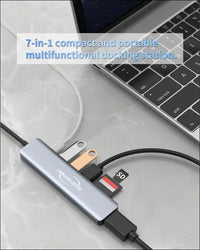 USB C Hub Laptop Docking Station, Multiport Adapter 7 in 1 Type C Hub HDMI,USB 3.0,USB 2.0 * 2,SD/TF,100W PD Charging Compatible for MacBook Pro/MacBook Air Dell/Surface/HP/Lenovo Laptops