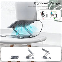 USB C Laptop Docking Station Stand Dual Monitors, 4K DisplayLink Docking Station with PD 100W, 2X HDMI,2X DP, USB 3.0, Gigabit Ethernet, SD/TF, Audio, for MacBook Pro/Air/Dell/HP/Surface