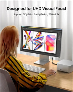 USB C Monitor Display Cable [4K@144Hz/60Hz 8K@30Hz], USB C 3.2 Gen 2X2 Video Cable, 20Gbps Data Transfer, 240W PD Fast Charge, Type C Cable Compatible with Mac Book Pro, Tablet, Mac Studio 2M