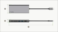 USB-C Multimedia Docking Station with Tethered USB-C Cable (USB-C Dock for Mac OS and Windows USB-C Laptops), Black, F4U092btSGY