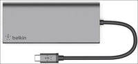 USB-C Multimedia Docking Station with Tethered USB-C Cable (USB-C Dock for Mac OS and Windows USB-C Laptops), Black, F4U092btSGY