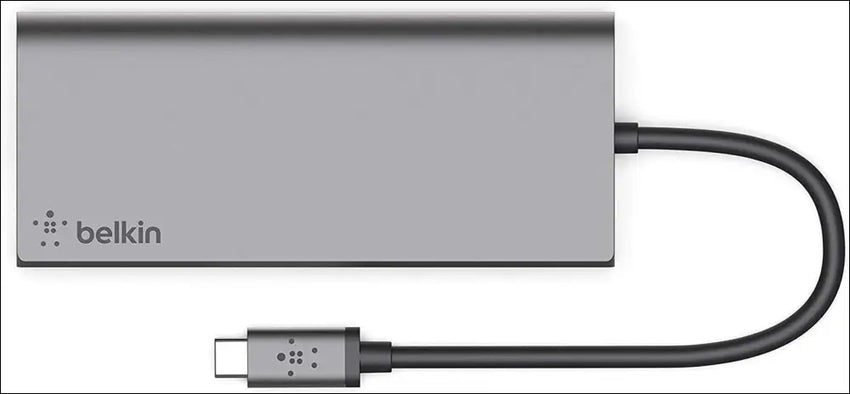 USB-C Multimedia Docking Station with Tethered USB-C Cable (USB-C Dock for Mac OS and Windows USB-C Laptops), Black, F4U092btSGY