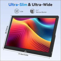 USB-C Portable Monitor - 17.3 Inch Kenowa HD 1600 * 900 Laptop Monitor with Type-C HDMI Computer Display for Win 7/8/10/11 PC Mac PS4 Xbox,Built in Speakers