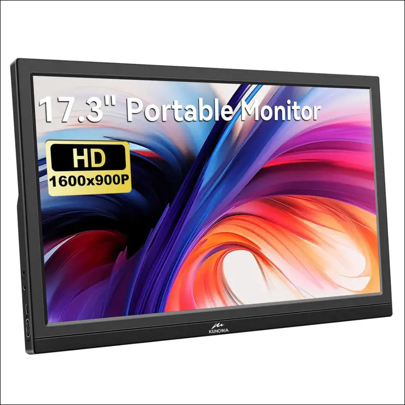 USB-C Portable Monitor - 17.3 Inch Kenowa HD 1600 * 900 Laptop Monitor with Type-C HDMI Computer Display for Win