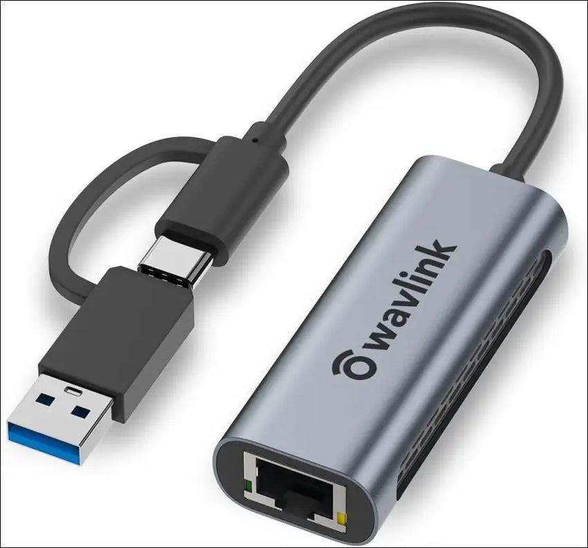 USB C to 2.5G Ethernet Adapter 2500 Mbps USB 3.0 Dual Band LAN Adapter for Laptop Tablet PC Macbook Pro Black Aluminum