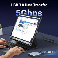 USB C to Dual HDMI Adapter, 4-in-1 USB Type C Hub with 2 HDMI/USB3.0/PD Charging, Dual Screen Display USB-C Docking Station Dual HDMI Adapter for 2 Monitors Compatible with Thunderbolt 3