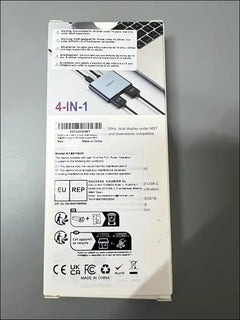 USB C to Dual HDMI Adapter 4K@30Hz,  USB C Hub with 2xHDMI, USB 3.0, 100W PD, USB-C to HDMI Splitter Extended Display for Windows(MST), macOS(Only SST), Compatible with MacBook Pro/Air, Dell XPS