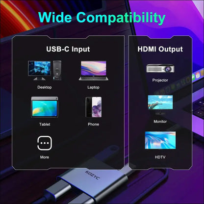 USB C to Dual HDMI Adapter 4K@30Hz,  USB C Hub with 2xHDMI, USB 3.0, 100W PD, USB-C to HDMI Splitter Extended Display for Windows(MST), macOS(Only SST), Compatible with MacBook Pro/Air, Dell XPS