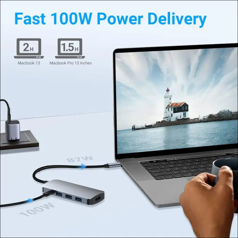USB C to Dual HDMI Adapter, 8 in 1 USB C Docking Station Dual Monitor USB C Adapter with 2 HDMI, 3 USB 3.0, SD/TF, PD 100W, USB C Hub Dual HDMI Adapter for MacBook Pro, XPS, iPad Pro