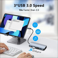 USB C to Dual HDMI Adapter, 8 in 1 USB C Docking Station Dual Monitor USB C Adapter with 2 HDMI, 3 USB 3.0, SD/TF, PD 100W, USB C Hub Dual HDMI Adapter for MacBook Pro, XPS, iPad Pro