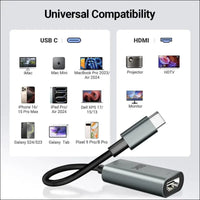 USB C to HDMI 2.1 Adapter Cable 8K@60Hz 4K@240Hz, Thunderbolt 5/4/3 to HDMI Video Converter 48Gbps, HDR, HDCP2.3, Dolby, USBC to HDMI for Iphone 16/15, Galaxy S24, Macbook Pro/Air, Ipad