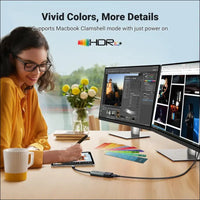 USB C to HDMI 2.1 Adapter Cable 8K@60Hz 4K@240Hz, Thunderbolt 5/4/3 to HDMI Video Converter 48Gbps, HDR, HDCP2.3, Dolby, USBC to HDMI for Iphone 16/15, Galaxy S24, Macbook Pro/Air, Ipad