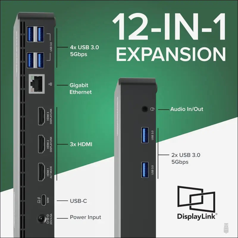 USB C Triple Display Docking Station with Laptop Charging, for Thunderbolt, USB4, or USB C Systems, Compatible with Windows, macOS, ChromeOS laptops (3x HDMI, 6x USB 5Gbps Ports, 100W USB PD)