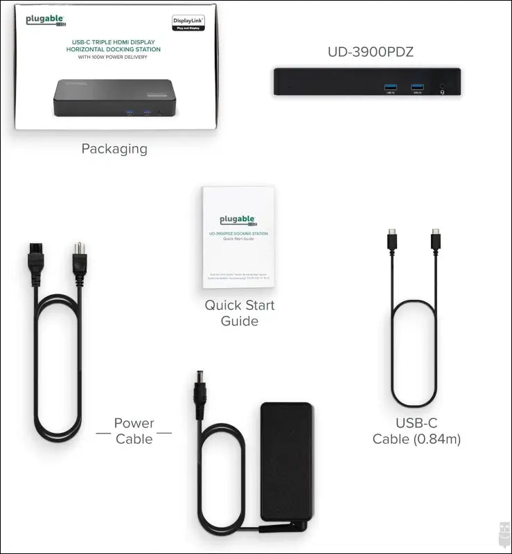 USB C Triple Display Docking Station with Laptop Charging, for Thunderbolt, USB4, or USB C Systems, Compatible with Windows, macOS, ChromeOS laptops (3x HDMI, 6x USB 5Gbps Ports, 100W USB PD)