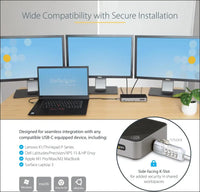 USB-C Triple Monitor Docking Station - HDMI/DP Triple 4k USB C Dock - 5X USB Hub - GbE - 100W PD - Universal Multi Monitor Docking Station - Thunderbolt 3/4 Compatible (116U-USBC-DOCK)