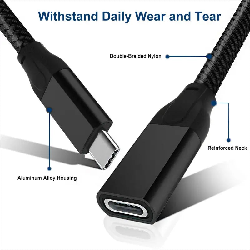 USB Type C Extension Cable 1M 2Pack,Usbc 3.1 Gen 2 10Gbps 100W Female to USBC Male Adapter,Thunderbolt 3 Extender Cord for Mac Macbook Pro Ipad Air 4,14,Iphone 16 15 14 13 12 Pro Max Mini