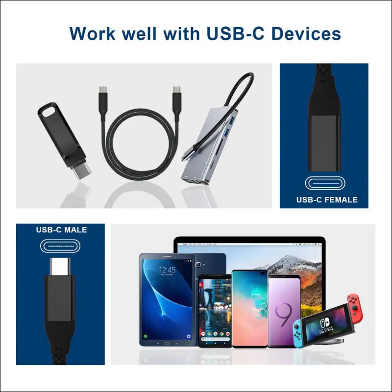 USB Type C Extension Cable 1M 2Pack,Usbc 3.1 Gen 2 10Gbps 100W Female to USBC Male Adapter,Thunderbolt 3 Extender Cord for Mac Macbook Pro Ipad Air 4,14,Iphone 16 15 14 13 12 Pro Max Mini