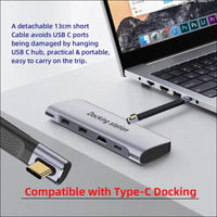 USB4 40Gbps 240W USB-C Male to Male Type-C 100W 8K Flat Slim FPC Data Low Profile Angled Cable for Laptop Phone 13Cm