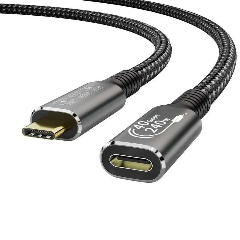 USB4 8K 0.8M Cable Thunderbolt 4 Compatible USB 4 Type-C Male to Female Extension Cable Ultra HD 8K@60Hz 100W Charging 40Gbps Data Transfer Compatible with External SSD Egpu USB-C Docking