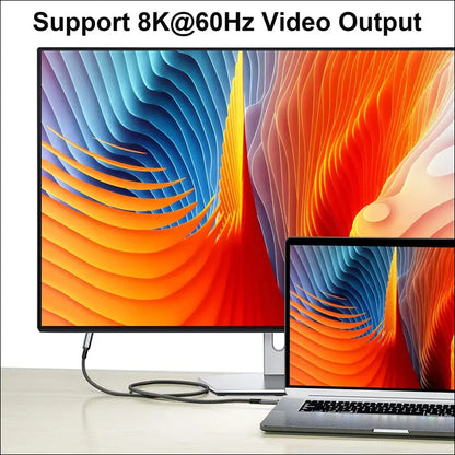 USB4 8K 0.8M Cable Thunderbolt 4 Compatible USB 4 Type-C Male to Female Extension Cable Ultra HD 8K@60Hz 100W Charging 40Gbps Data Transfer Compatible with External SSD Egpu USB-C Docking