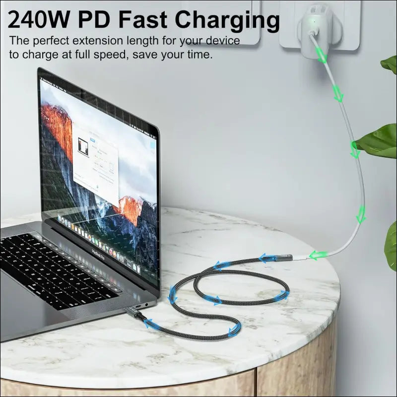 USB4 8K 0.8M Cable Thunderbolt 4 Compatible USB 4 Type-C Male to Female Extension Cable Ultra HD 8K@60Hz 100W Charging 40Gbps Data Transfer Compatible with External SSD Egpu USB-C Docking
