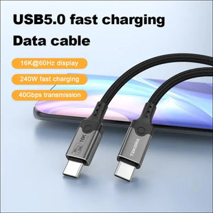 USB5 Cable 1M, 120Gbps Thunderbolt 5 Bandwidth for 16K/Dual 8K, 240W, Braided USB C Video Cable Compatible Thunderbolt 5/4/3, Usb4,Ssd,Type C