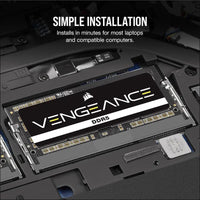 Vengeance DDR5 SODIMM 32GB (2X16Gb) DDR5 4800Mhz C40 (Compatible with Nearly Any Intel and AMD System,Easy Installation,Faster Load Times,Xmp 3.0 Compatibility) Black (CMSX32GX5M2A4800C40)
