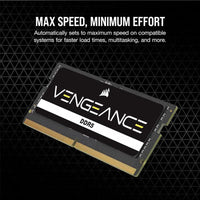 Vengeance DDR5 SODIMM 32GB (2X16Gb) DDR5 4800Mhz C40 (Compatible with Nearly Any Intel and AMD System,Easy Installation,Faster Load Times,Xmp 3.0 Compatibility) Black (CMSX32GX5M2A4800C40)