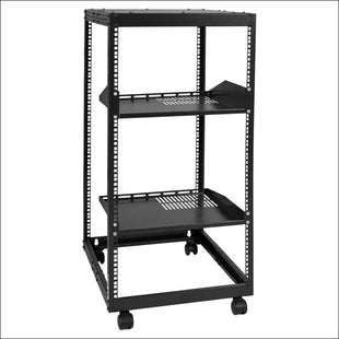 VEVOR 20U Open Frame Server Rack, 15''-40'' Adjustable Depth, Free Standing or Wall Mount Network Server Rack, 4 Post AV Rack with Casters, Holds All