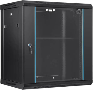 VEVOR Wall Mount Network Server Cabinet, 393.7 mm Deep, Server Rack Cabinet Enclosure, 90.72 kg Max. Ground-Mounted Load Capacity, with Locking Glass