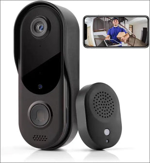 Video Doorbell Camera HD, Wireless Doorbell Camera with Chime, Wireless Operated, HD Night Vision, 2-Way Audio, IP65 Waterproof, Cloud Storage(for