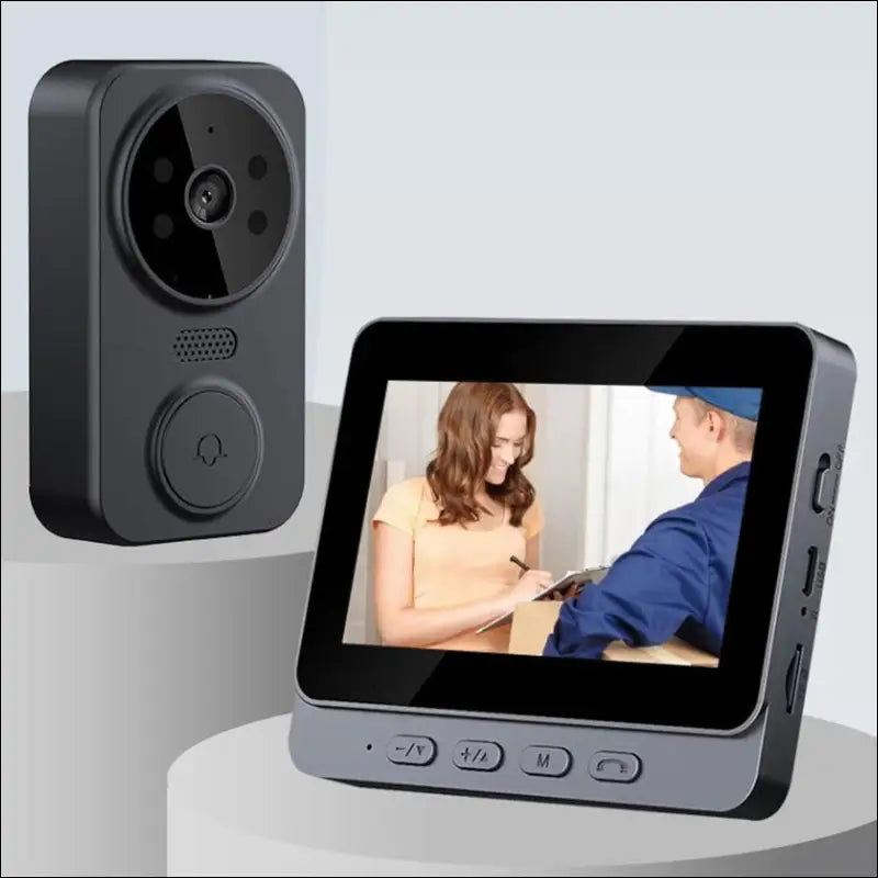 Video Doorbell Wireless Bluetooth Doorbell Camera, 4.3 Inch Display 2 Way Audio Intercom, 8MP 1080P HD Night Vision 170° Wide Angles Smart Door Peephole Camera, Easy to Install