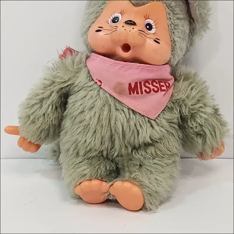 Vintage Monchhichi Cat Plush Toy 8" 1970's