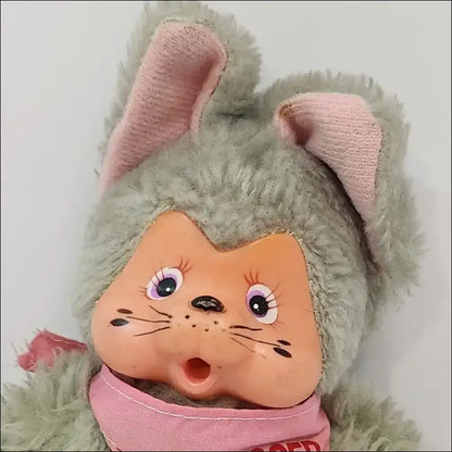 Vintage Monchhichi Cat Plush Toy 8" 1970's