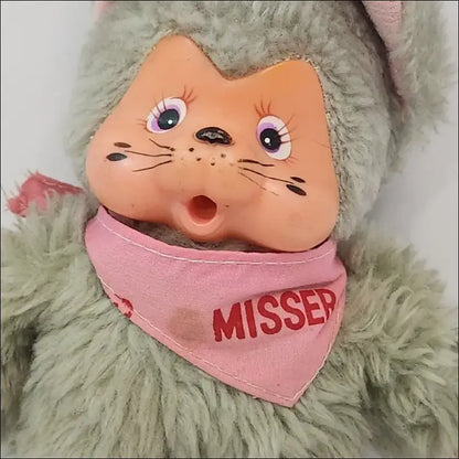 Vintage Monchhichi Cat Plush Toy 8" 1970's
