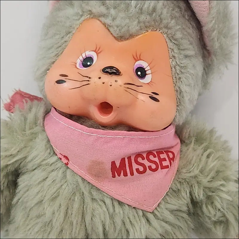Vintage Monchhichi Cat Plush Toy 8" 1970's