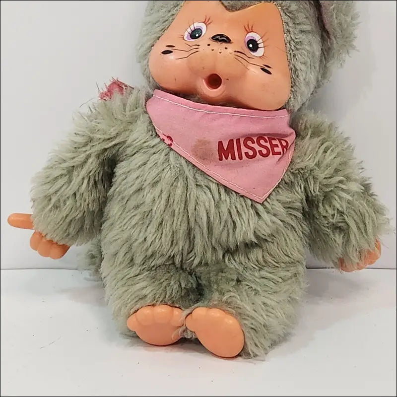 Vintage Monchhichi Cat Plush Toy 8" 1970's